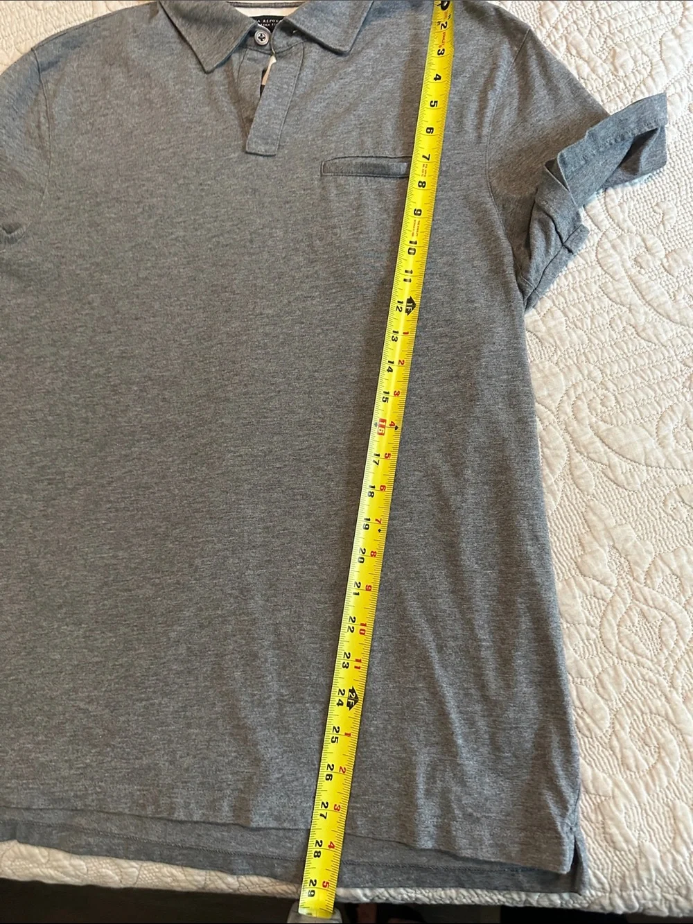 Banana Republic Men's Gray Polo with Chest Pocket Fitted M